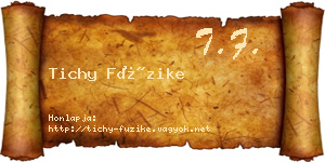 Tichy Füzike névjegykártya